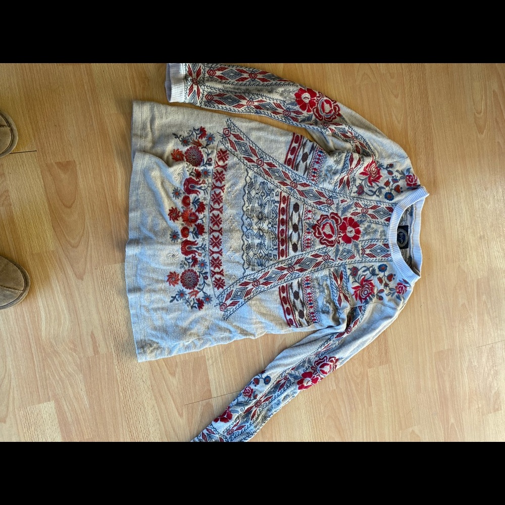 Johnny Was embroidered sweater